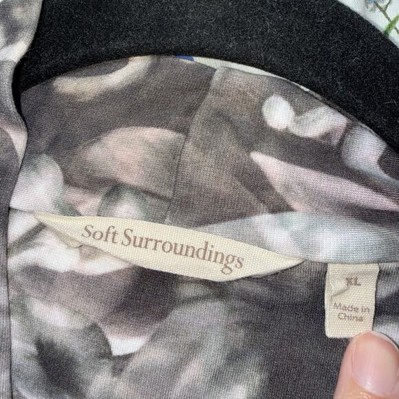 Soft Surroundings Women’s Naima Floral Midi Dress Gray Size XL - Picture 6 of 7